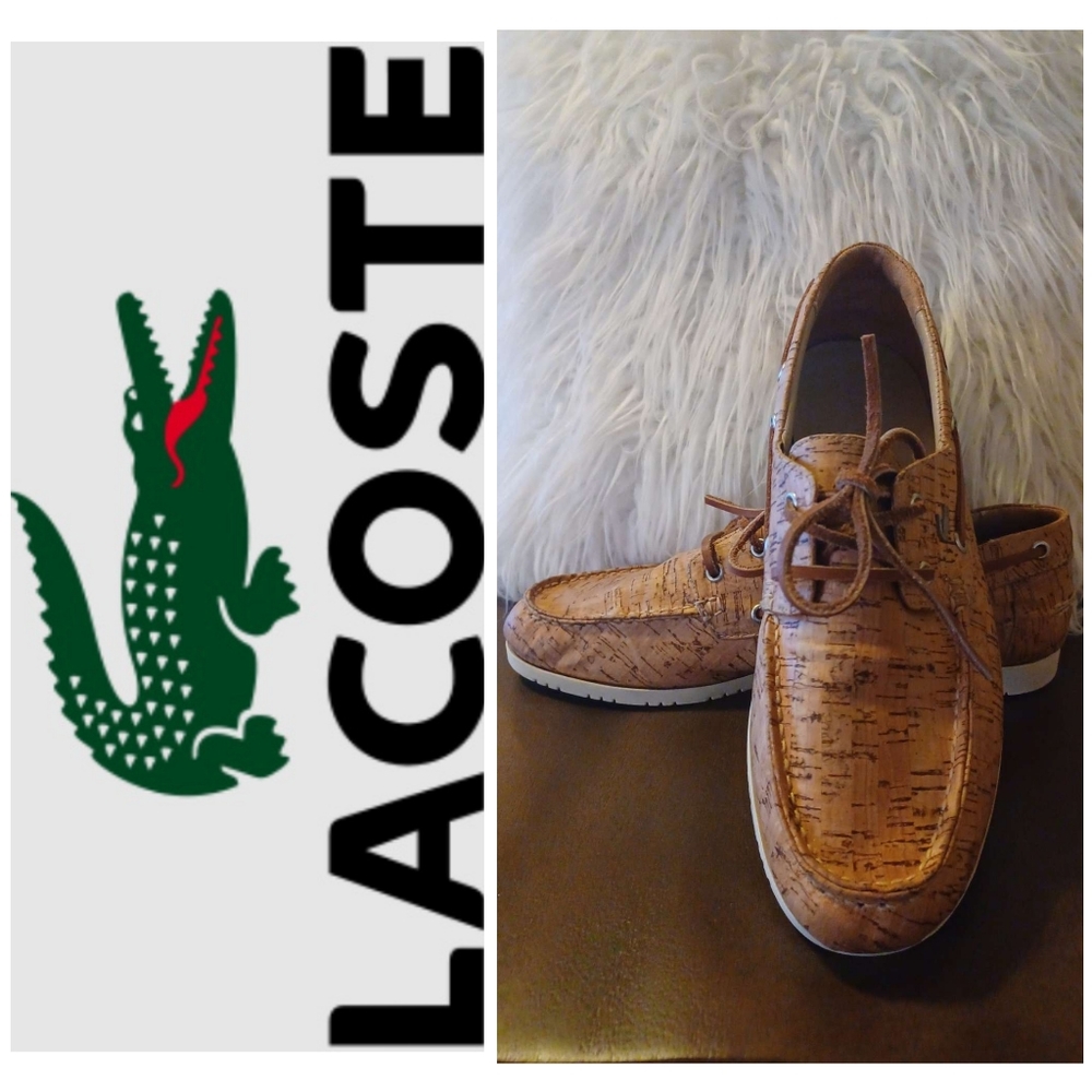 Lacoste Men's Corbon SRW Cork Boat Shoes Sz: 10